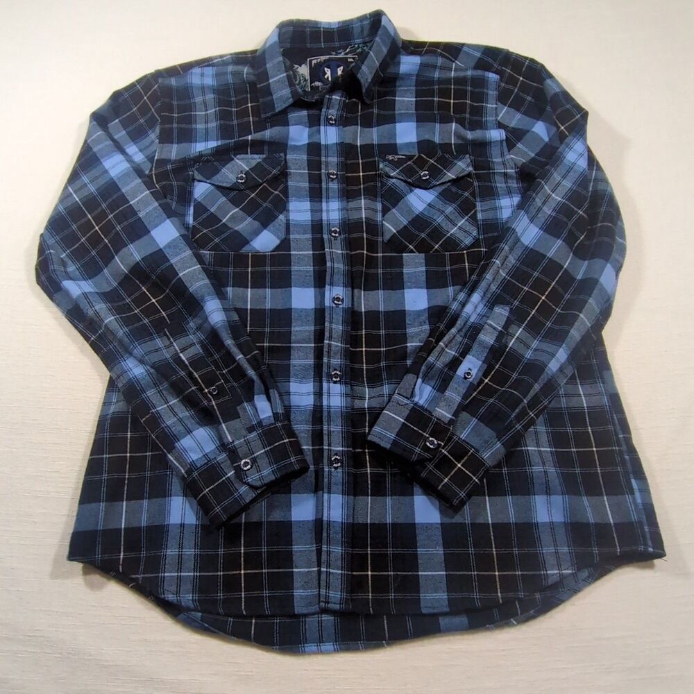 Retro Rifle "The Max Effort" Men's Long Sleeve Plaid XL Blue